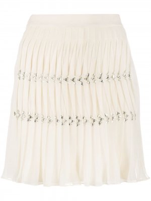 Плиссированная юбка мини Alberta Ferretti. Цвет: нейтральные цвета