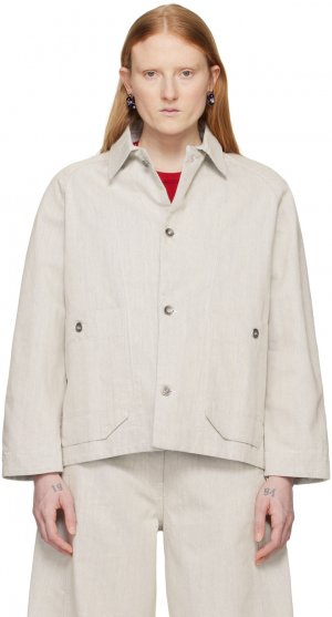 Кремового цвета Джинсовая куртка в стиле доставки Henrik Vibskov