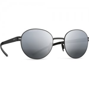 Солнцезащитные очки Gresso, круглые, зеркальные, с защитой от УФ, черный GRESSO. Цвет: серый