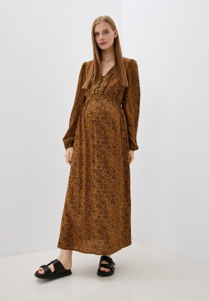 Платье BeMyMom. Цвет: коричневый