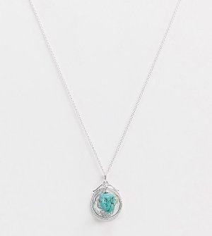 Эксклюзивное серебряное ожерелье с подвеской из бирюзы -Серебряный Kingsley Ryan