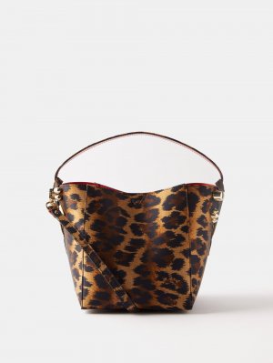 Миниатюрная кожаная сумка через плечо cabachic с леопардовым принтом , коричневый Christian Louboutin
