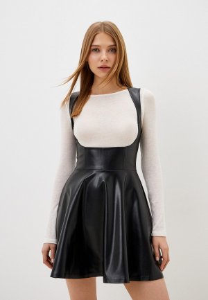 Платье кожаное Victoria Veisbrut. Цвет: черный