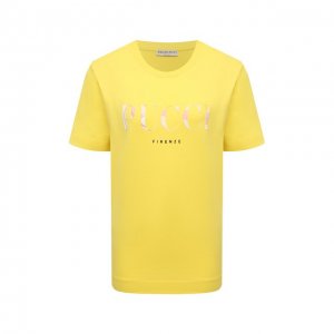 Хлопковая футболка Emilio Pucci. Цвет: жёлтый