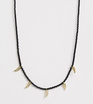 Позолоченное ожерелье-чокер с подвеской Orelia. Цвет: черный