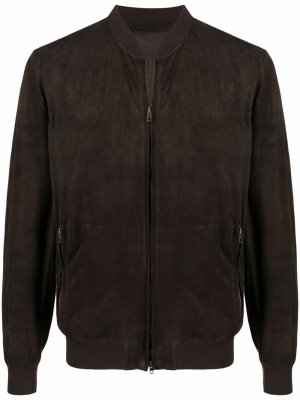 Кожаная куртка на молнии Salvatore Santoro. Цвет: коричневый