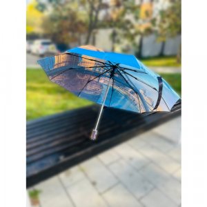 Смарт-зонт, мультиколор Sponsa. Цвет: синий/бежевый/черный