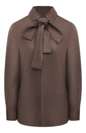 Шерстяная блузка Kiton. Цвет: коричневый