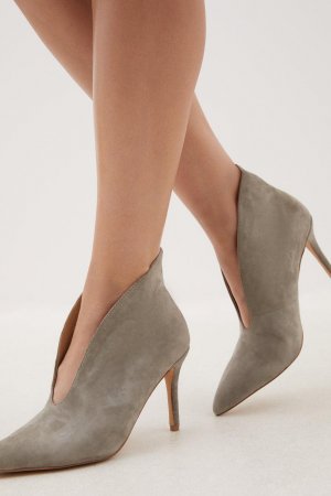 Замшевые туфли на каблуке , серый Karen Millen