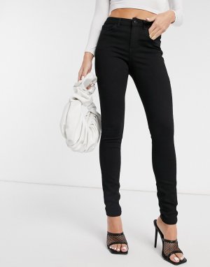 Черные зауженные джинсы с завышенной талией -Черный Vero Moda