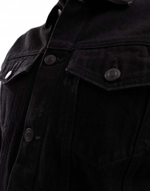Черная джинсовая куртка New Look. Цвет: черный