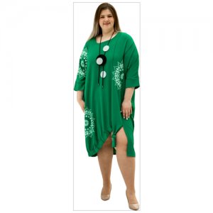 Платье женское вечернее большого размера №7313, р. 60-72 ДомТекс. Цвет: зеленый