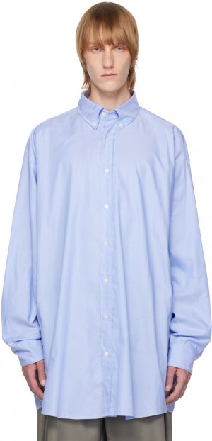 Синяя рубашка с вышивкой Maison Margiela