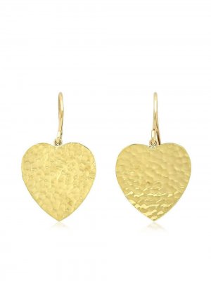 Серьги-подвески из желтого золота в форме сердца Jennifer Meyer. Цвет: золотистый