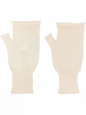 Трикотажные перчатки-митенки Maison Margiela. Цвет: бежевый