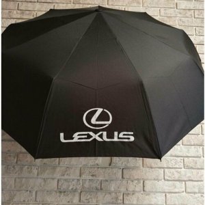 Зонт, черный LEXUS. Цвет: черный/золотистый