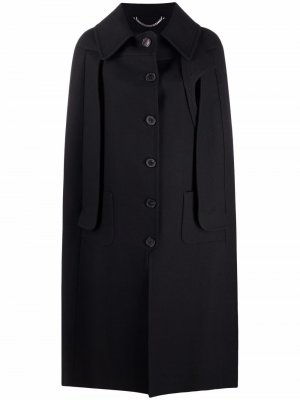 Однобортное пальто без рукавов Maison Margiela. Цвет: черный