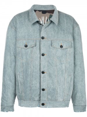 Двусторонняя джинсовая куртка из вареного денима Haculla. Цвет: синий