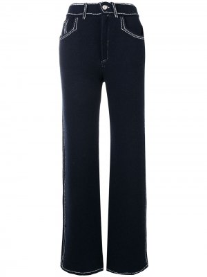 Расклешенные брюки с декоративной строчкой Barrie. Цвет: синий