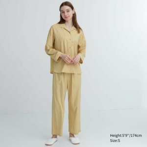Пижама Uniqlo, длинный рукав, размер XS, желтый UNIQLO. Цвет: желтый/желтый