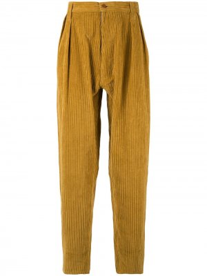 Зауженные брюки в рубчик E. Tautz. Цвет: желтый