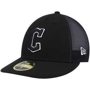Мужская кепка New Era Black Cleveland Guardians 2022, тренировочная команда, низкопрофильная 59FIFTY, облегающая шляпа