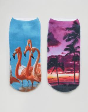 2 пары носков Flamingo & Palm 7X. Цвет: мульти