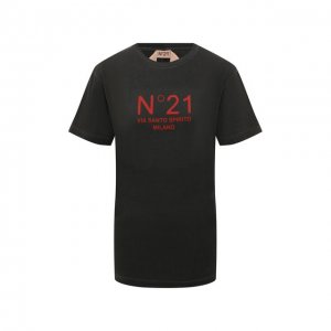 Хлопковая футболка N21. Цвет: серый