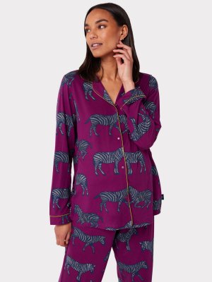 Пижамный комплект для беременных с зебровым принтом , фиолетовый Chelsea Peers