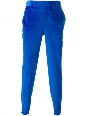 Велюровые брюки-чинос Christopher Shannon. Цвет: синий