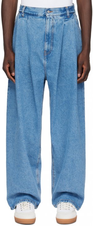 Синие джинсы со складками Hed Mayner