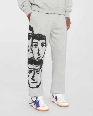 Мужские спортивные штаны с изображением лиц Off-White