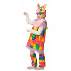 Карнавальный костюм Единорожка Радужка Bat-06 Батик. Цвет: микс/разноцветный