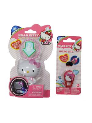 Набор Hello Kitty: Игрушка-фонарик в форме любимого героя + Микрофонарик Kitty. Цвет: розовый, белый