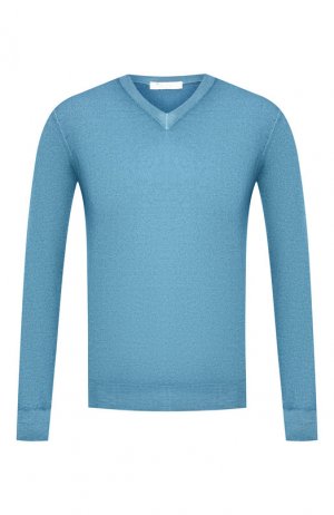 Пуловер из смеси кашемира и шелка Cruciani. Цвет: бирюзовый