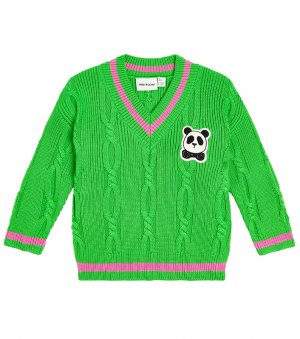 Хлопковый свитер косой вязки , зеленый Mini Rodini