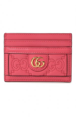 Кожаный футляр для кредитных карт Gucci. Цвет: розовый