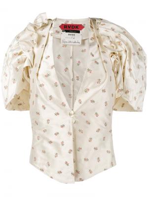 Блузка с V-образным вырезом и цветочным принтом Ronald Van Der Kemp. Цвет: бежевый
