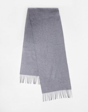 Серый шарф с логотипом в тон ткани Moschino