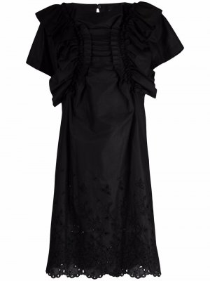 Платье миди с английской вышивкой Comme des Garçons TAO. Цвет: черный