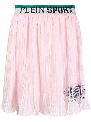 Плиссированная юбка с логотипом на поясе Plein Sport. Цвет: розовый