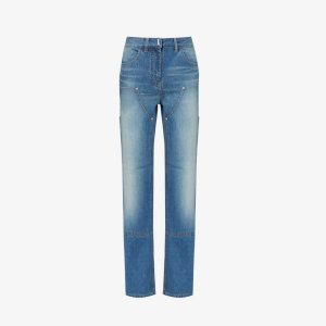 Широкие джинсы средней посадки с эффектом потертости , синий Givenchy