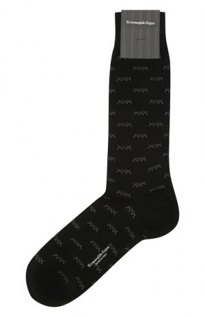 Хлопковые носки Zegna. Цвет: чёрный