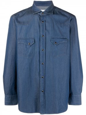 Джинсовая рубашка с нагрудными карманами Tagliatore. Цвет: синий