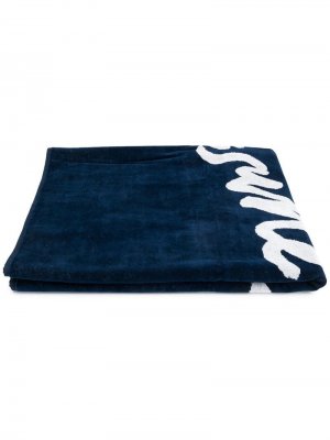 Пляжное полотенце с логотипом Maison Kitsuné. Цвет: синий