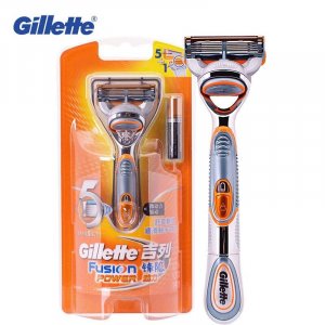 Бритва Fusion Power для бритья мужчин, моющаяся стрижки волос на лице, бороде, батарейках, 5 слоев лезвия, 1 упаковка Gillette