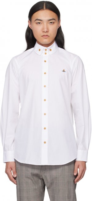 Белая рубашка с двумя пуговицами в стиле кролл Vivienne Westwood