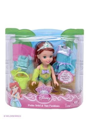 Набор с мини - куклой Малышка Принцесса Disney на отдыхе Ариэль, 15 см. Jakks. Цвет: зеленый, голубой, красный
