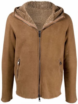 Куртка с подкладкой из овчины Giorgio Brato. Цвет: коричневый