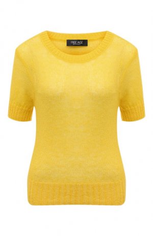 Шерстяной пуловер Freeage. Цвет: жёлтый